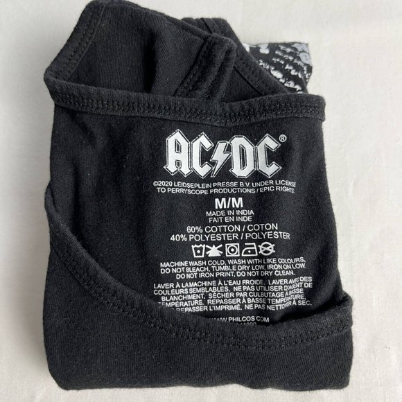 AC/DC Tank Top Women Size M Black Crew Neck Summer USA Tour Graphic Cotton Blend - Picture 3 of 10